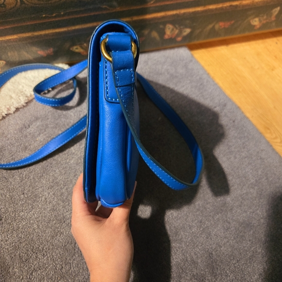 Blue Leather Crossbody Bag - Picture 4 of 6